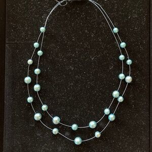 Honora Teal Cultured Freshwater Pearl Multi-Wire 18 Inch Necklace/NEW!
